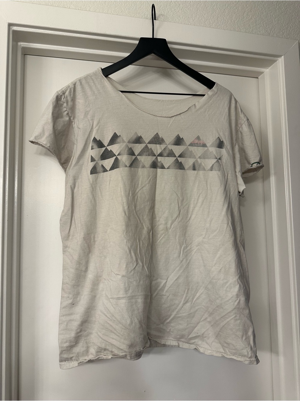 Coors Light Casual Women's Cream Graphic Tee off the shoulder